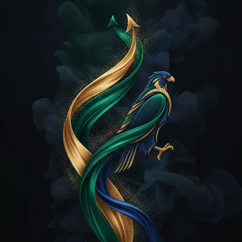 Abstract art evoking a live money-generation system