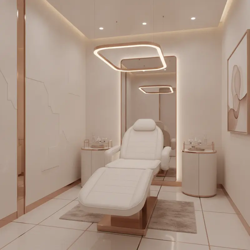 Serene treatment suite at Pure Skin Clinic, Abu Dhabi