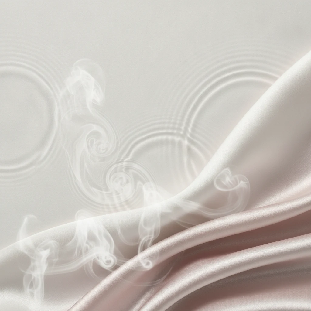 Silk fabric and rising steam, evoking the calm ritual of a UAE spa