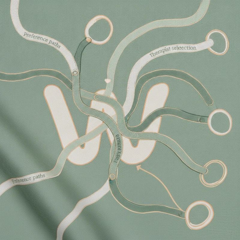 Abstract art representing therapist routing automation for massage centers