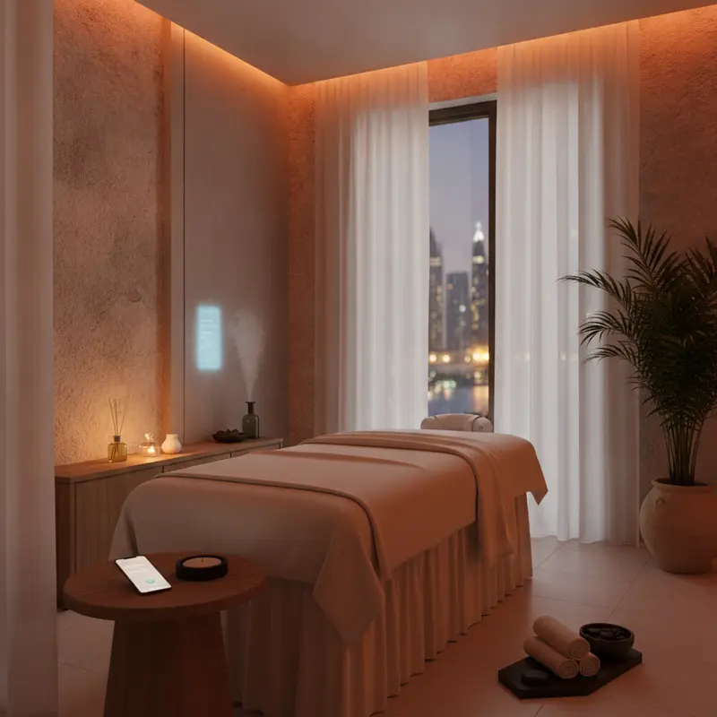 Massage booking app at Lotus Touch Massage, Dubai Marina