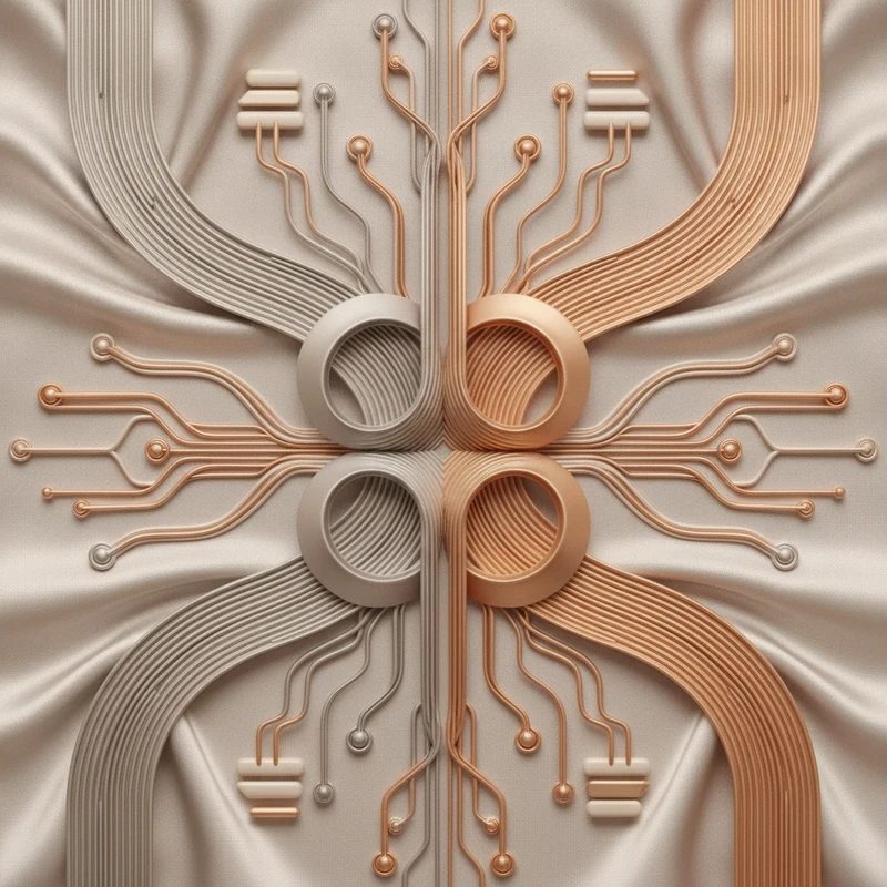 Abstract art representing bilingual salon apps with UAE payment integration