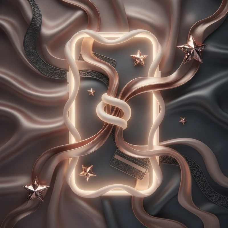Abstract art representing loyalty points and in-app payments for salon apps