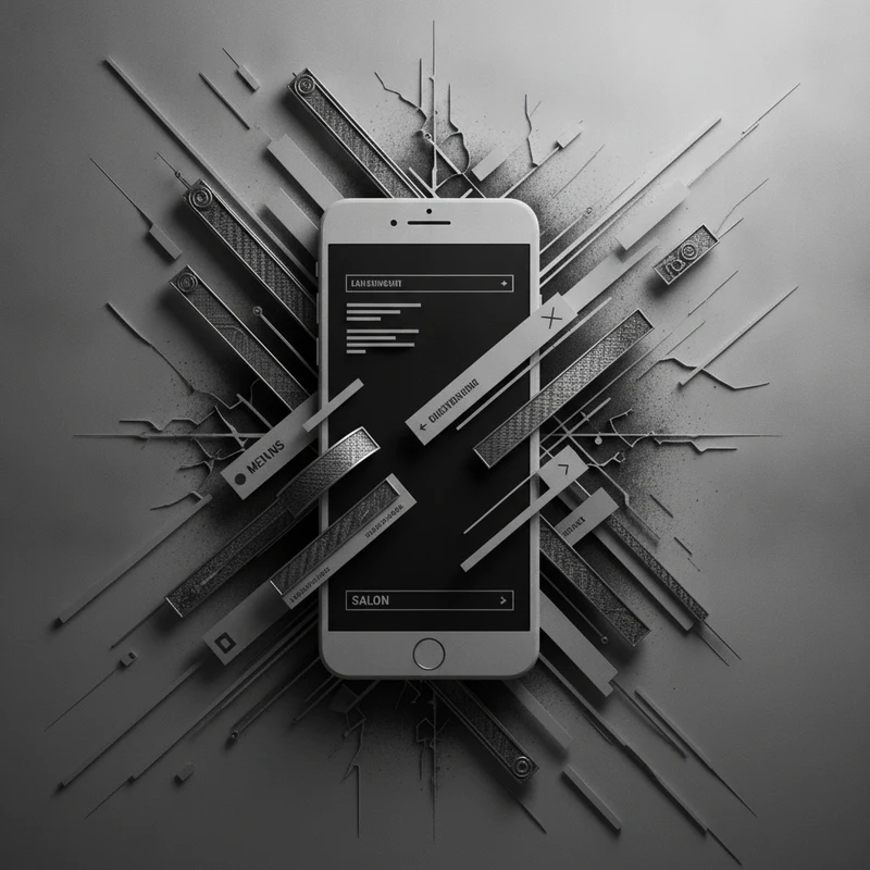 Abstract art representing a fast mobile-first salon website