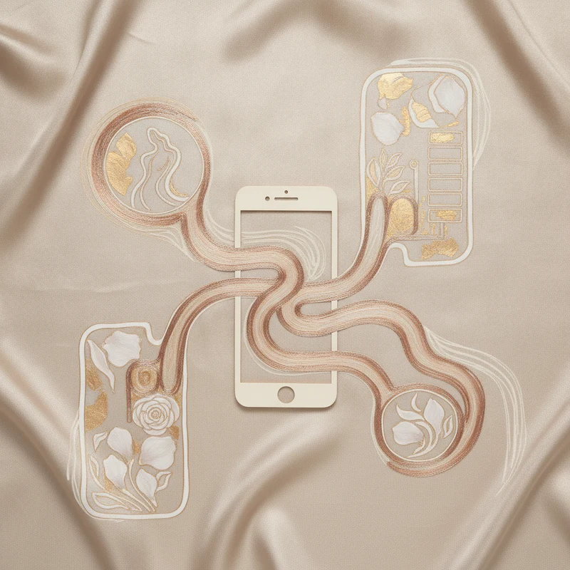 Abstract art representing multi-room spa app booking flow