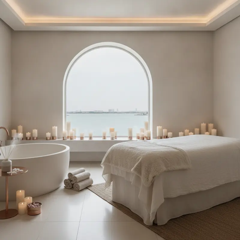 Serene treatment suite at Lotus Day Spa, Abu Dhabi