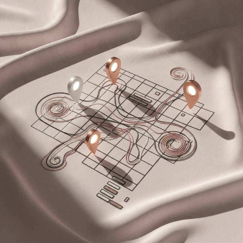 Abstract art representing local SEO and Google Maps optimization for spas